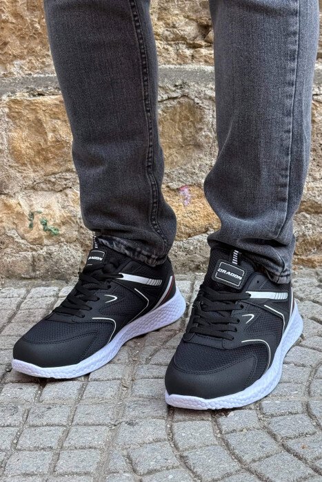 SIMPLE EVRYDAY MEN SNEAKERS BLACK-WHITE/ZB - 4