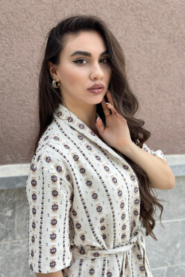 SIMPLE FLOWERS WOMAN SET BROWN/KAFE - 3