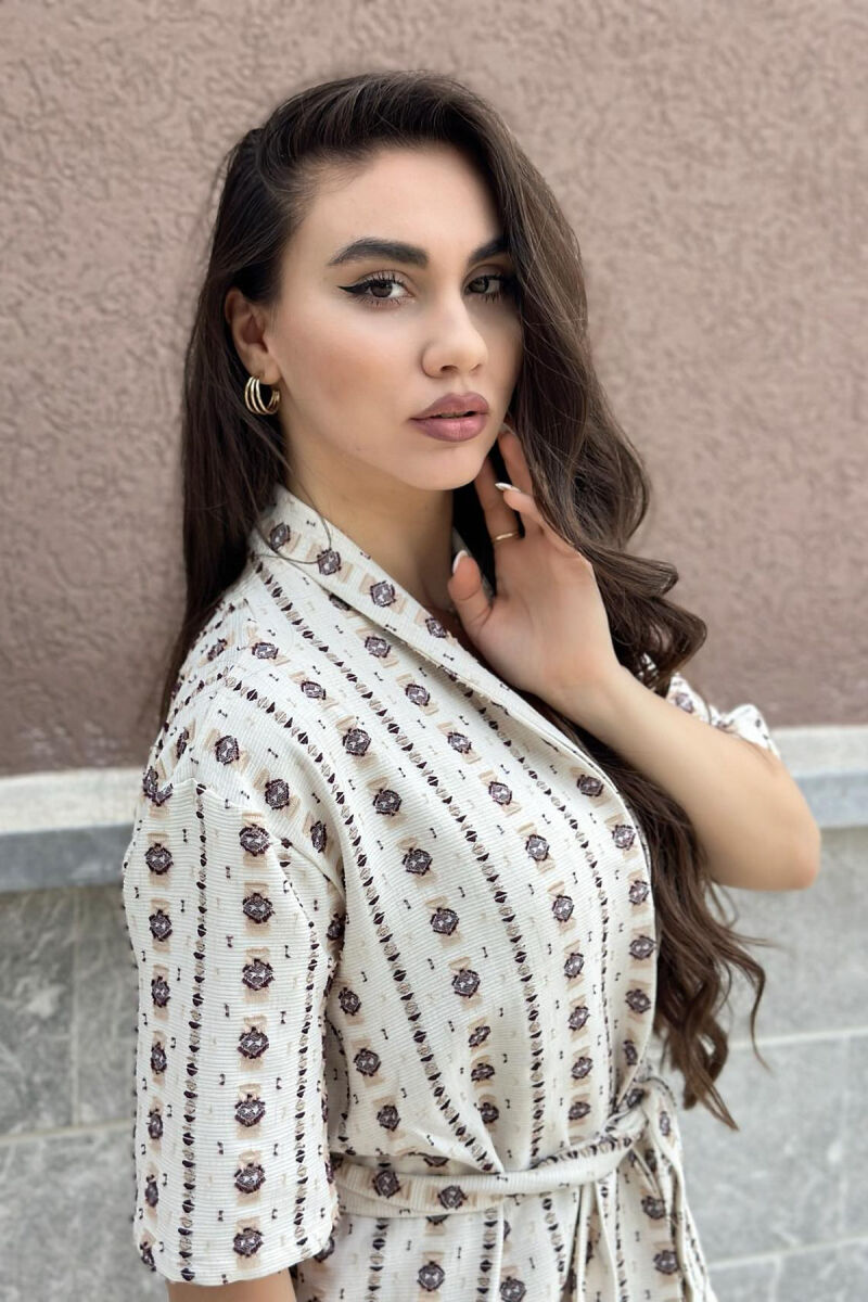 SIMPLE FLOWERS WOMAN SET BROWN/KAFE - 3