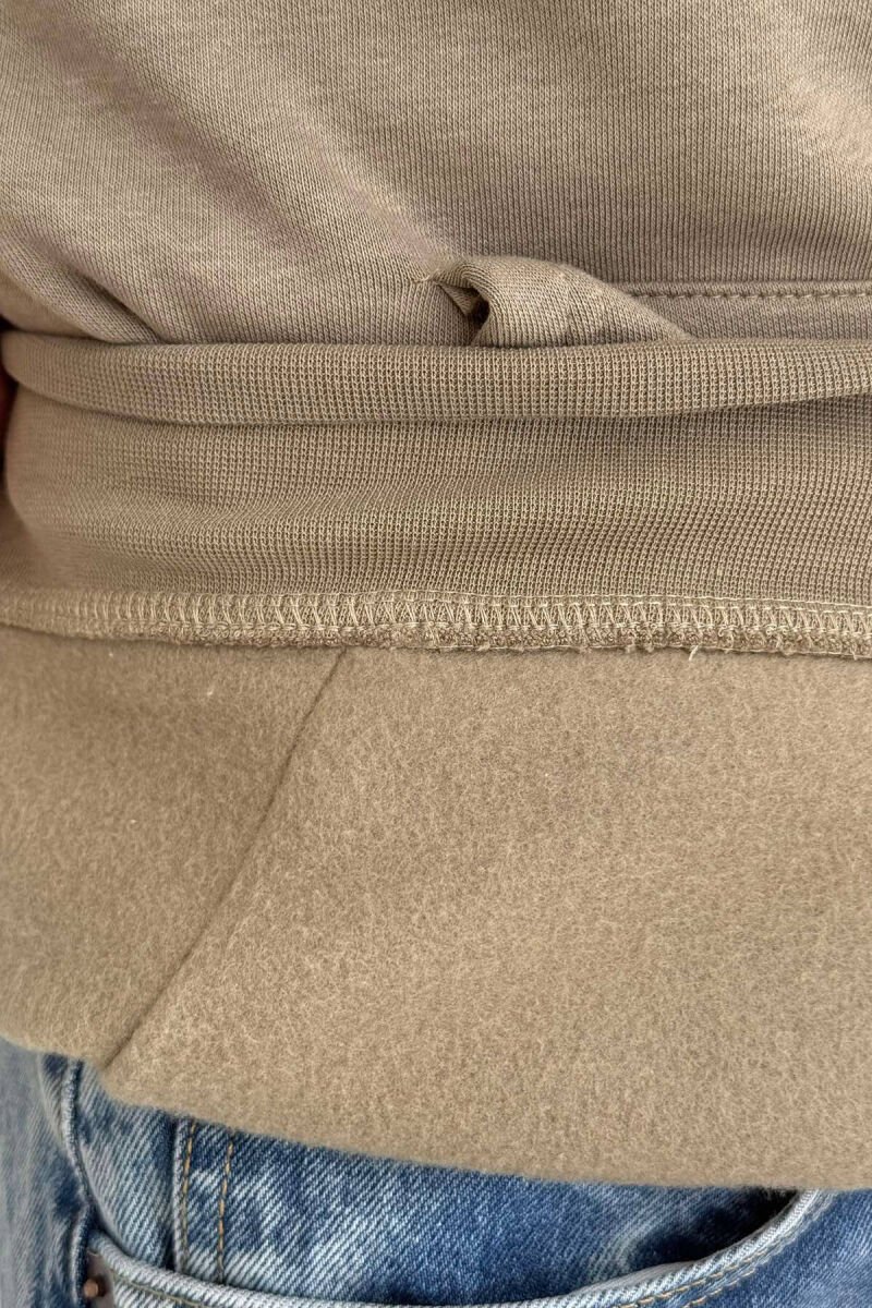 SIMPLE ONE COLOR MEN HOODIE OLIVE/ULLI - 3