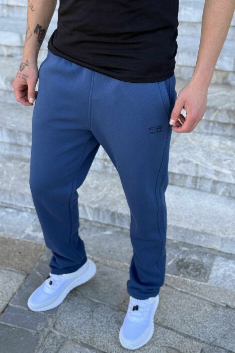 SIMPLE FLUFFY MEN SWEATPANTS ELECTRIC BLUE/BLEL - KLAUDIO FASHION