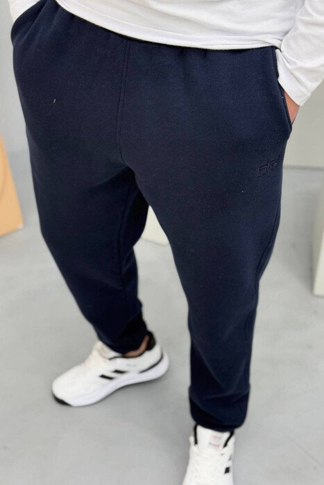 ONE COLOR FLUFFY MEN SWEATPANTS BLUE/BLU - 5