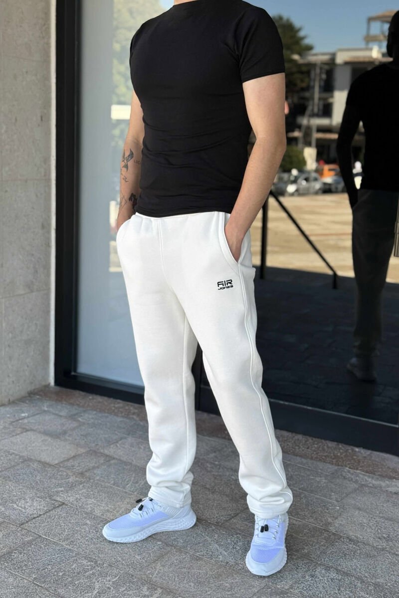 SIMPLE FLUFFY MEN SWEATPANTS WHITE-E BARDHE - 1