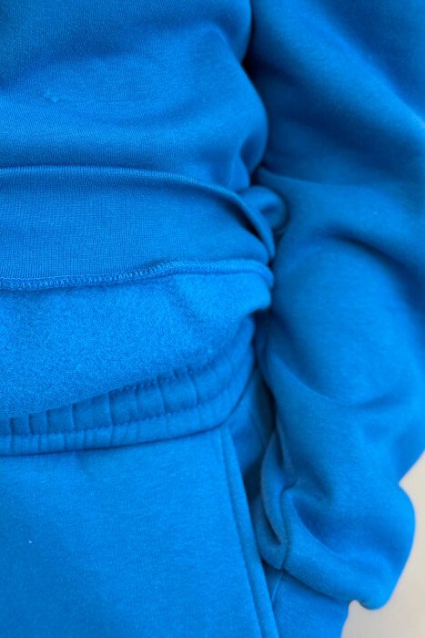 SIMPLE FLUFFY SWEATSHIRT + JOGGERS WOMAN SET BLUE/BLU - 4