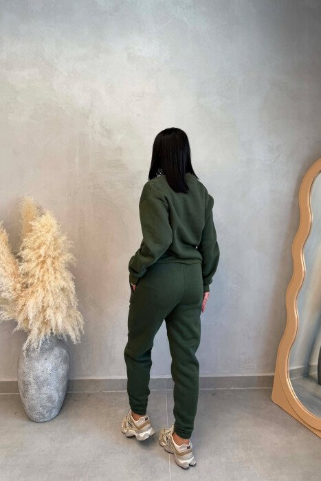 SIMPLE FLUFFY SWEATSHIRT + JOGGERS WOMAN SET GREEN/JESHILE - 3