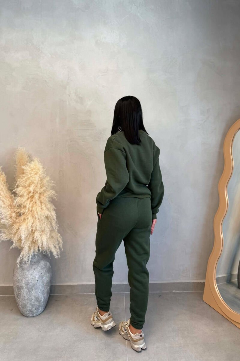 SIMPLE FLUFFY SWEATSHIRT + JOGGERS WOMAN SET GREEN/JESHILE - 3