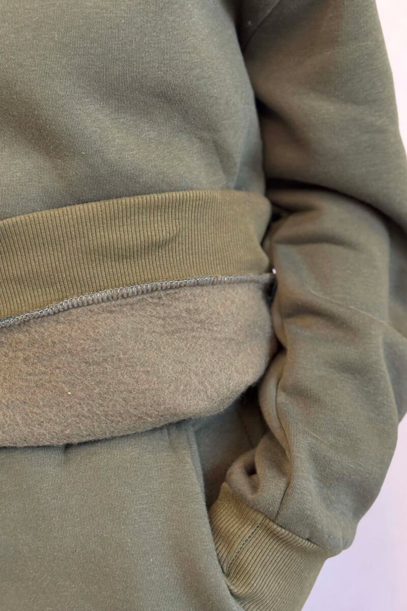 SIMPLE FLUFFY SWEATSHIRT + JOGGERS WOMAN SET GREEN/JESHILE - 5