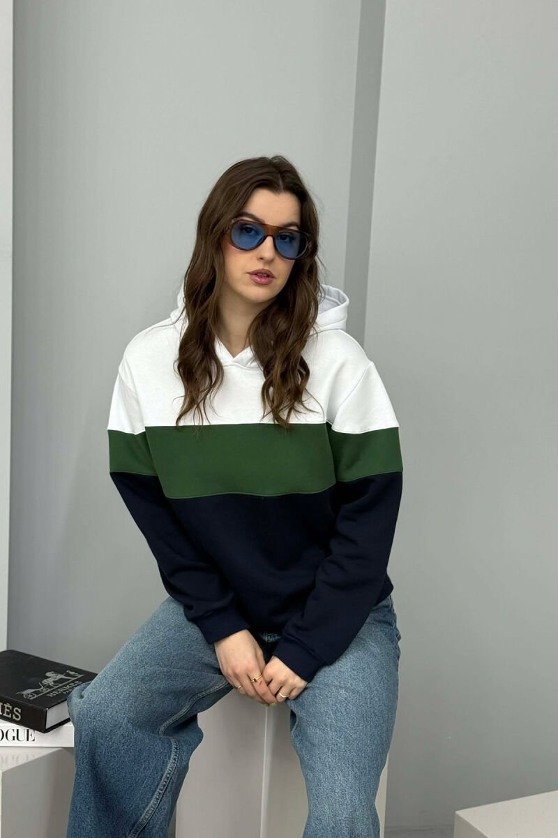 SIMPLE FLUFFY WOMEN HOODIE GREEN/JESHILE - 4
