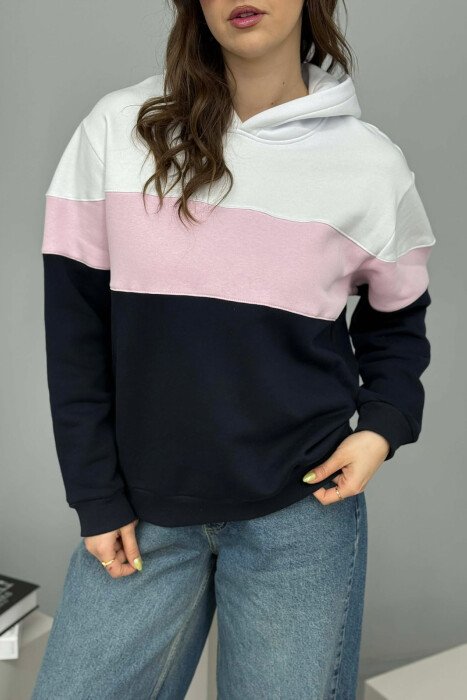 SIMPLE FLUFFY WOMEN HOODIE PINK/ROZE - 4