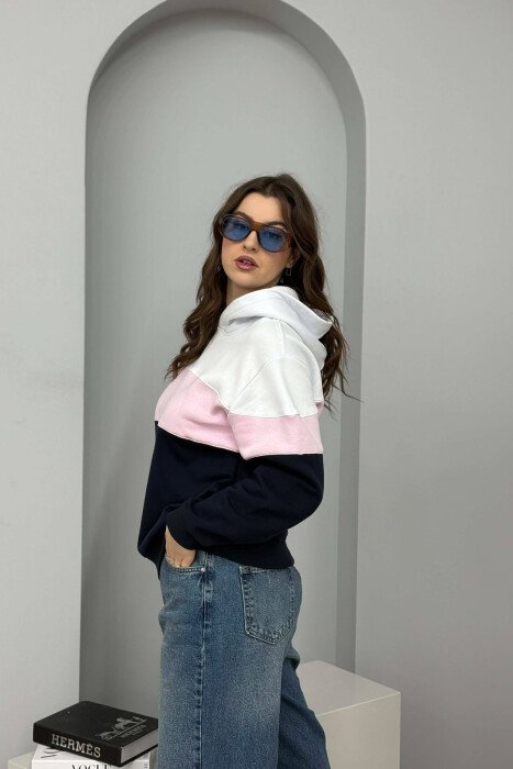 SIMPLE FLUFFY WOMEN HOODIE PINK/ROZE - 5