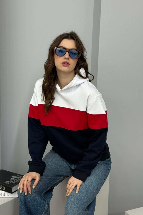 SIMPLE FLUFFY WOMEN HOODIE RED/E KUQE - 2