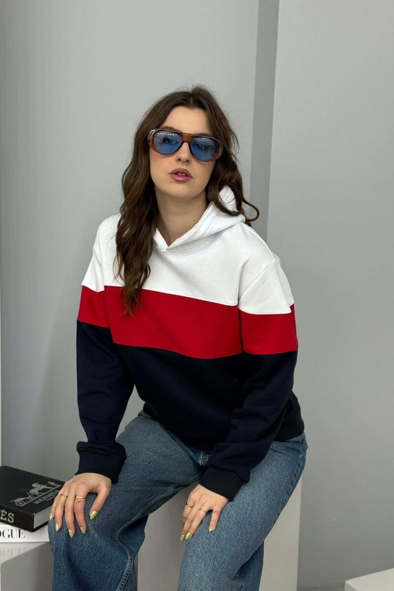 SIMPLE FLUFFY WOMEN HOODIE RED/E KUQE - 2