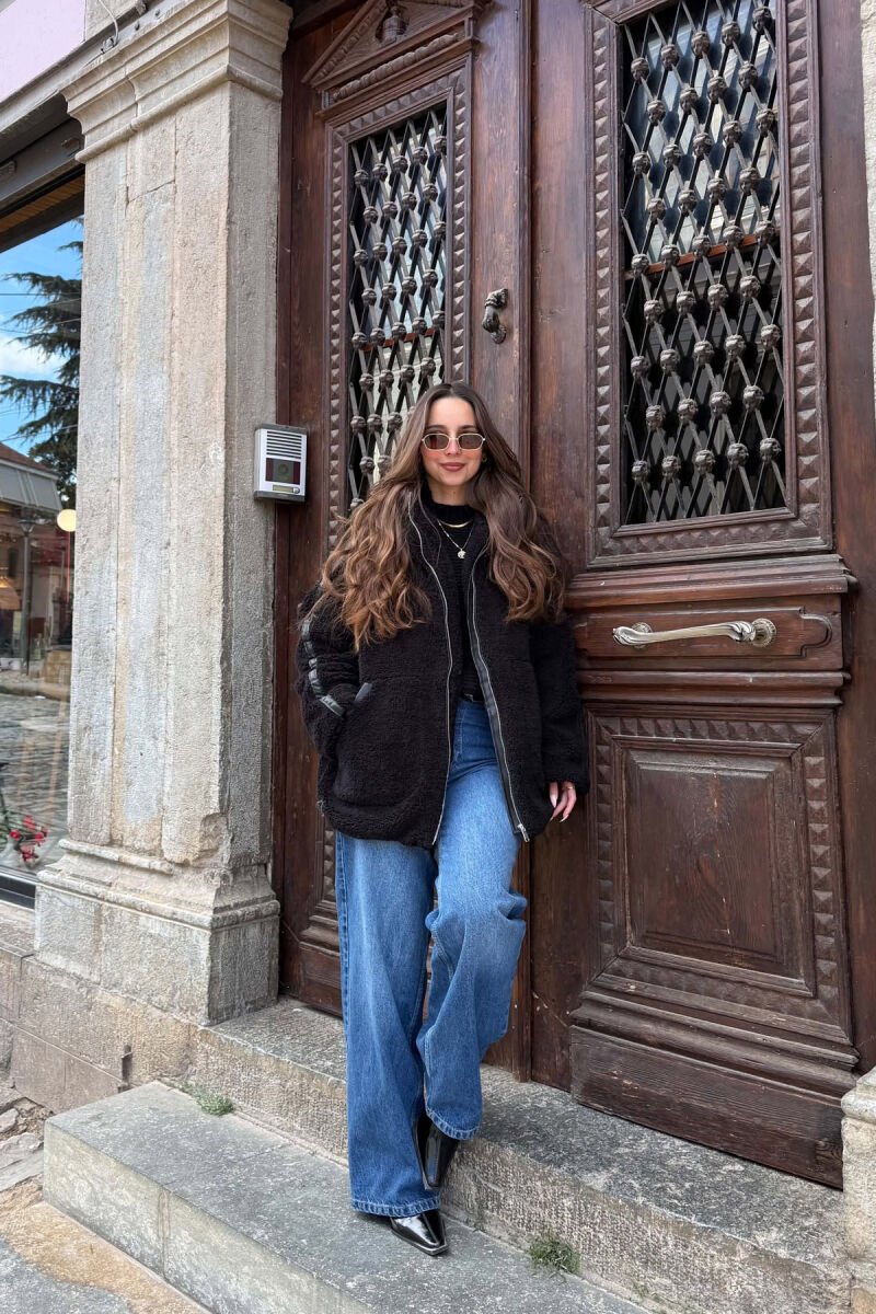 SIMPLE FLUFFY WOMEN JACKET BLACK/ E ZEZE - 6