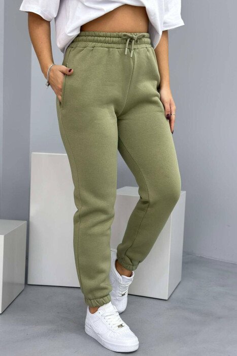 SIMPLE FLUFFY WOMEN JOGGERS OLIVE/ULLI - KLAUDIO FASHION