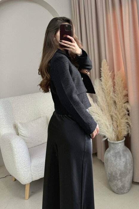 SIMPLE GOLD BUTTONS WOMEN JACKET BLACK/ E ZEZE - 3
