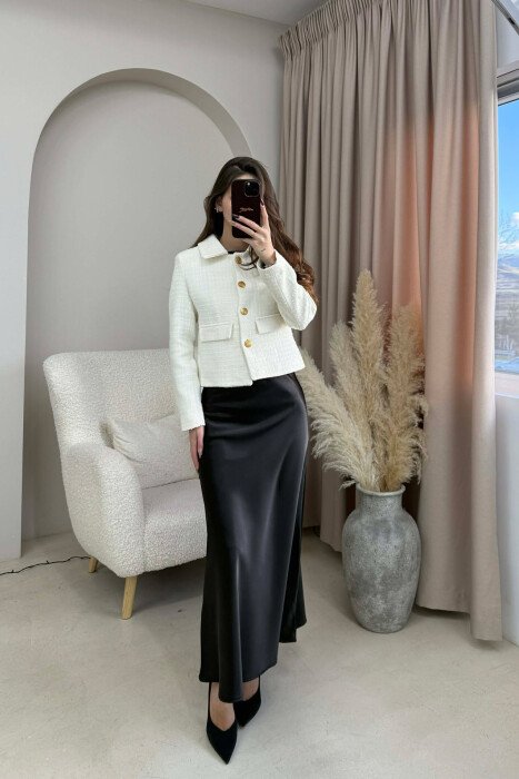 SIMPLE GOLD BUTTONS WOMEN JACKET CREAM/KREM 