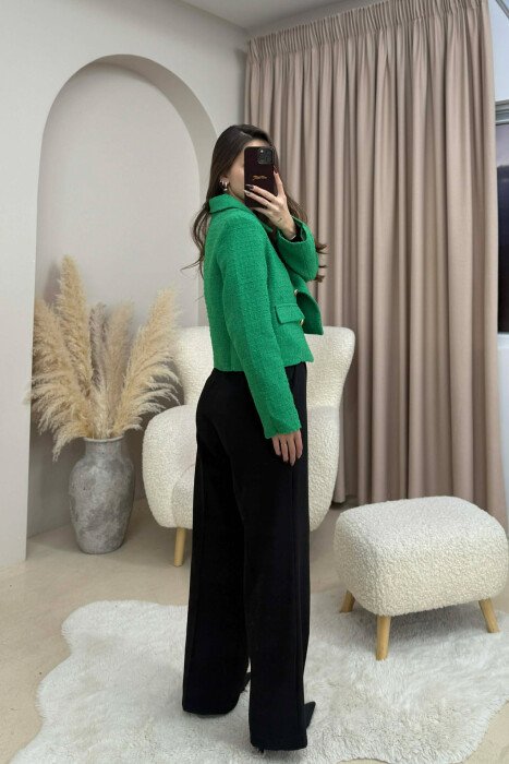 SIMPLE GOLD BUTTONS WOMEN JACKET GREEN/JESHILE - 4