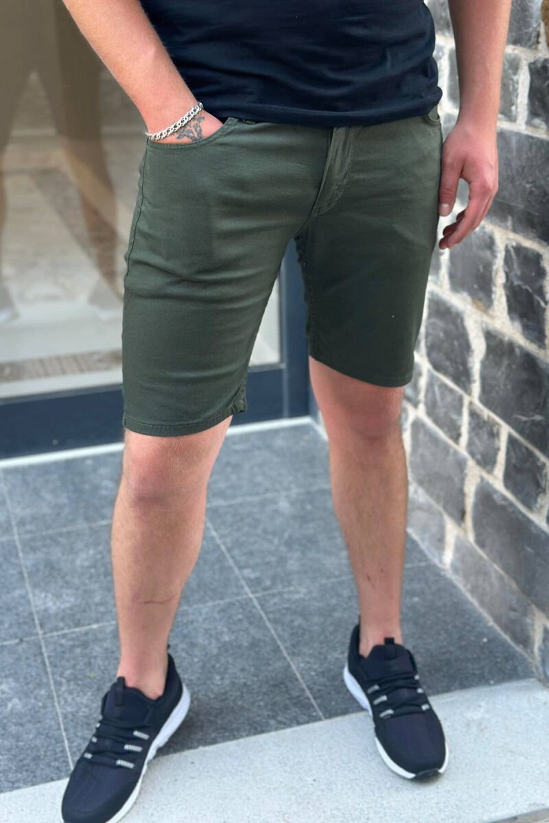 SIMPLE GREEN MAN SHORT JEANS GREEN/JESHILE - 1