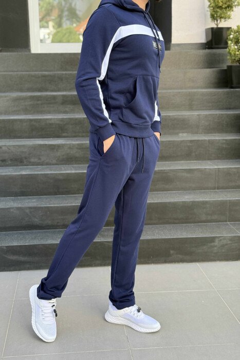 SIMPLE HOODIE+ SWEATPANTS MEN SET BLUE/BLU - 2