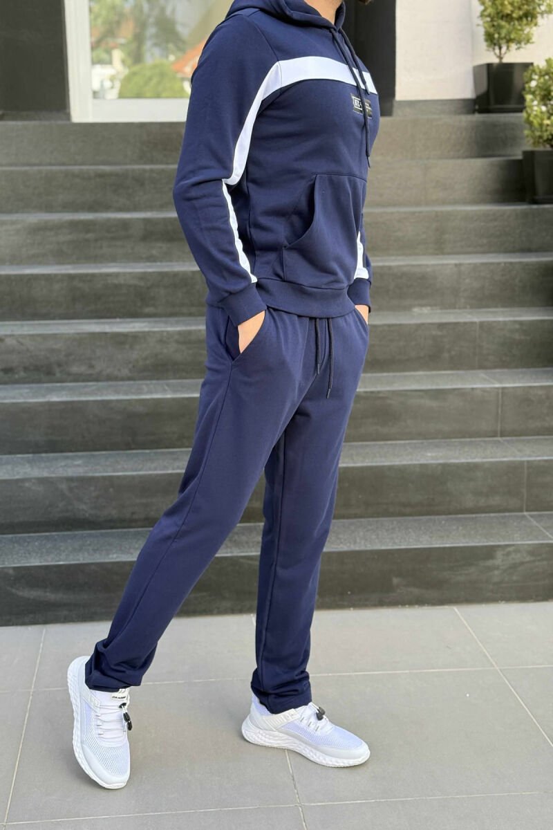 SIMPLE HOODIE+ SWEATPANTS MEN SET BLUE/BLU - 2