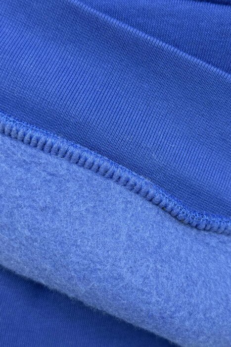 SIMPLE HOODIE+JOGGERS WRITTINGS FLUFFY MEN SET BLUE/BLU - 4