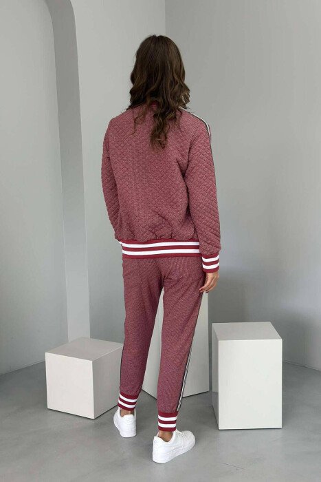 SIMPLE JACKET+JOGGERS WOMEN SET BURGUNDY/VISHNJE - 4