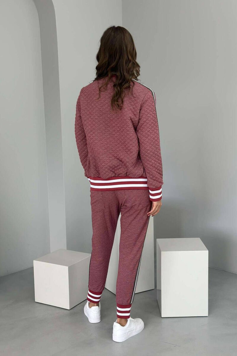SIMPLE JACKET+JOGGERS WOMEN SET BURGUNDY/VISHNJE - 4