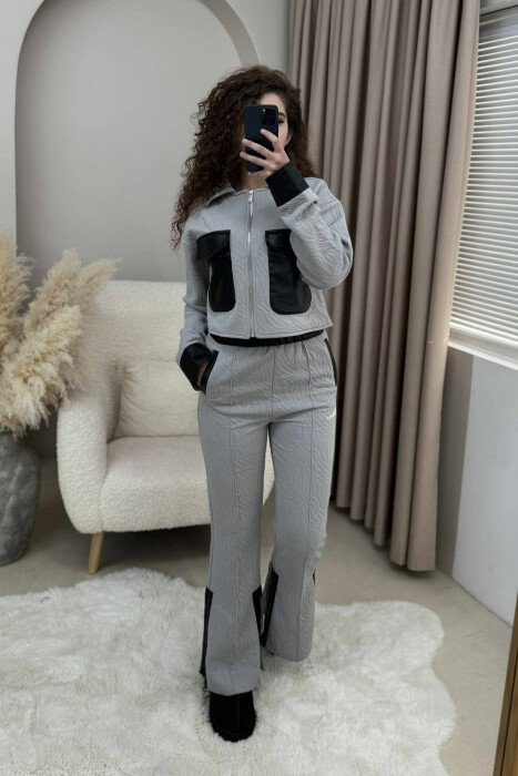 SIMPLE JACKET+TROUSERS WOMEN SET GREY/GRI - 2