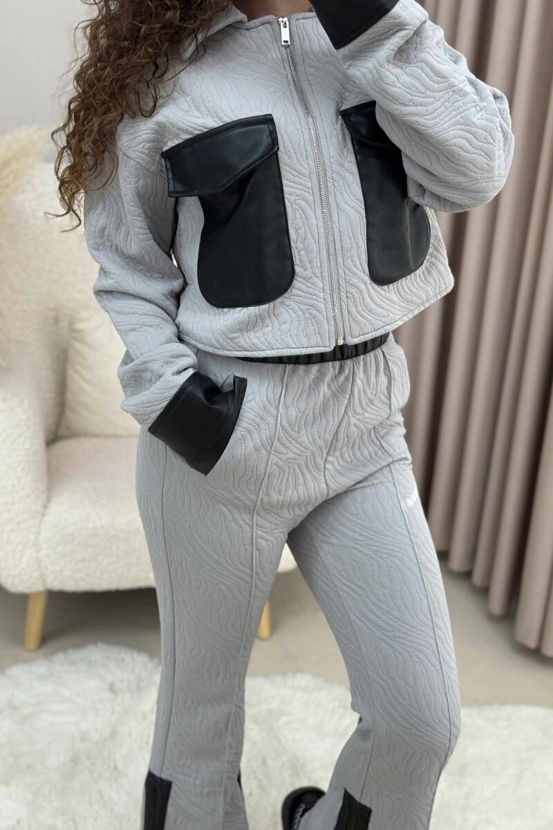 SIMPLE JACKET+TROUSERS WOMEN SET GREY/GRI - 3