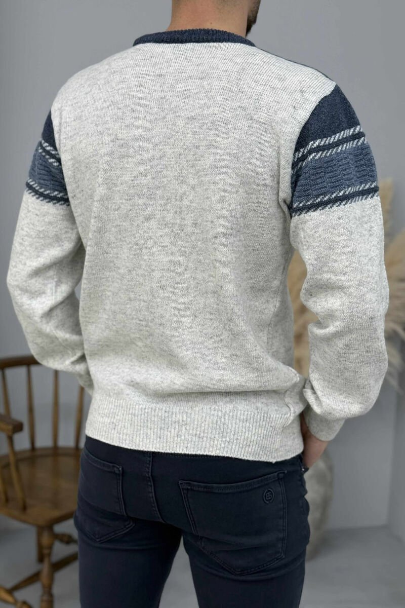 SIMPLE KNITTED MEN SWEATER BLUE/BLU - 4