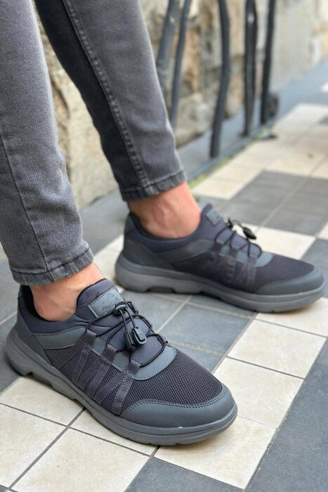 SIMPLE LACING MAN SHOES DARK GREY/GEE - KLAUDIO FASHION