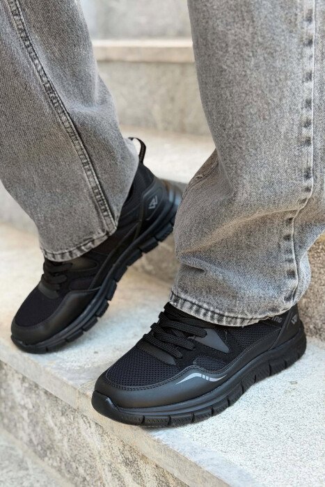SIMPLE LACING MEN SNEAKERS BLACK/ E ZEZE - KLAUDIO FASHION