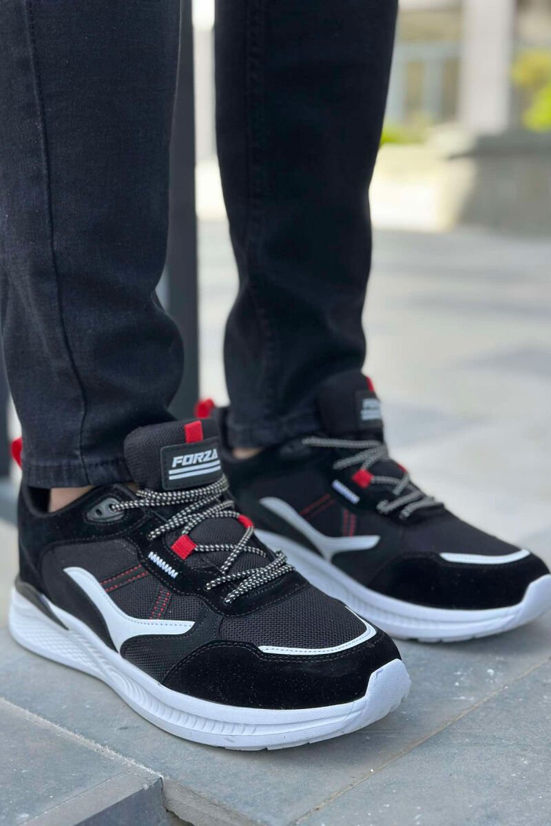 SIMPLE LACING MEN SNEAKERS BLACK-WHITE/ZB - 1