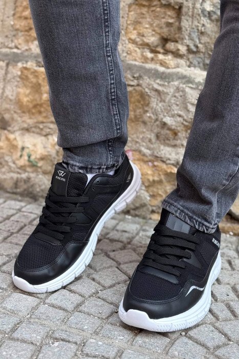 SIMPLE LACING MEN SNEAKERS BLACK-WHITE/ZEBA - 4