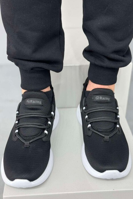 SIMPLE LACING MEN SNEAKERS BLACK-WHITE/ZEBA - 7