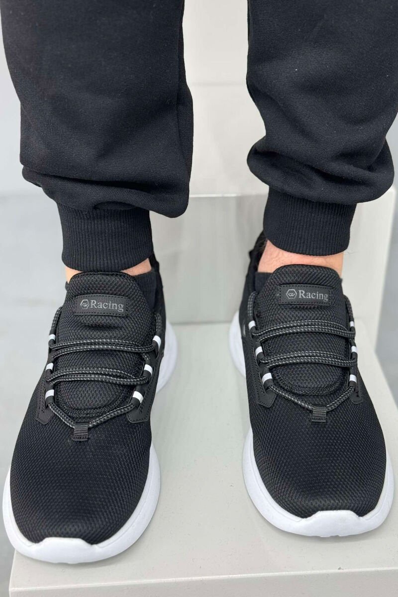 SIMPLE LACING MEN SNEAKERS BLACK-WHITE/ZEBA - 7
