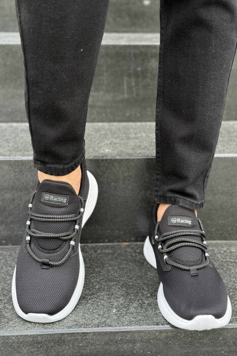 SIMPLE LACING MEN SNEAKERS BLACK-WHITE/ZEBA - 4