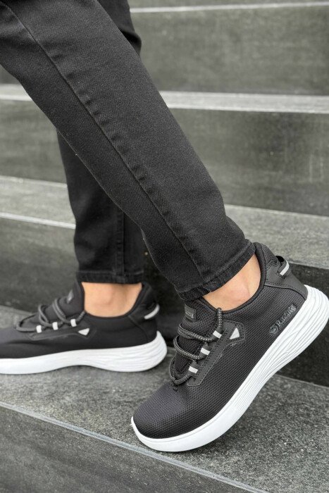 SIMPLE LACING MEN SNEAKERS BLACK-WHITE/ZEBA - 6
