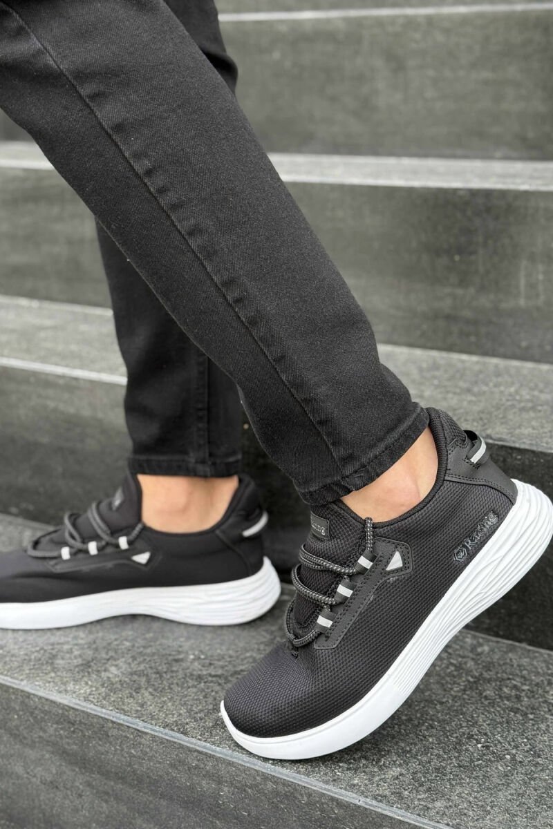 SIMPLE LACING MEN SNEAKERS BLACK-WHITE/ZEBA - 6