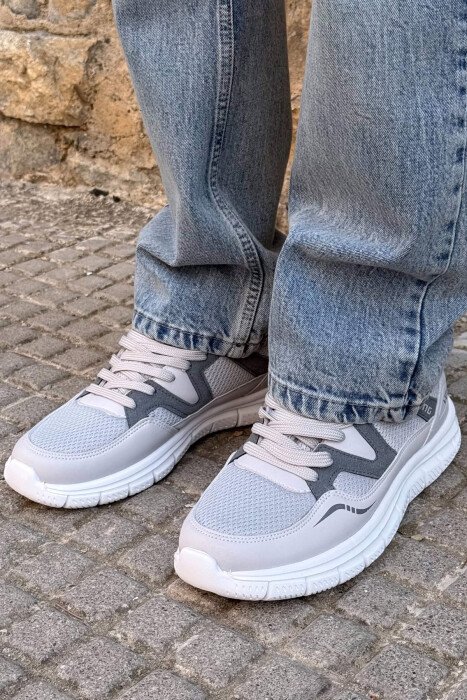SIMPLE LACING MEN SNEAKERS GREY-WHITE/GRBA - 3