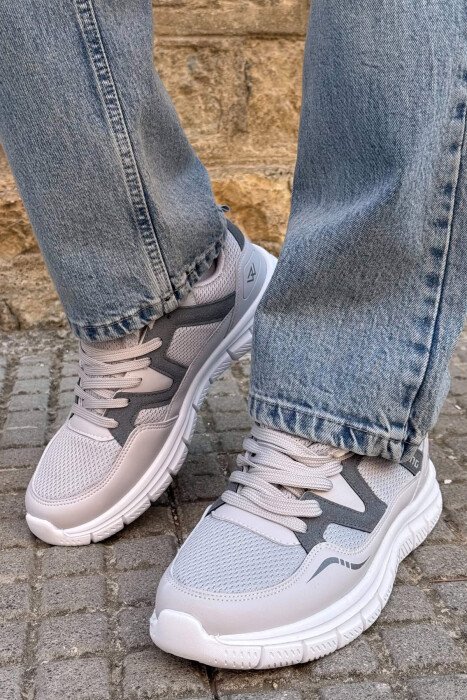 SIMPLE LACING MEN SNEAKERS GREY-WHITE/GRBA - 4