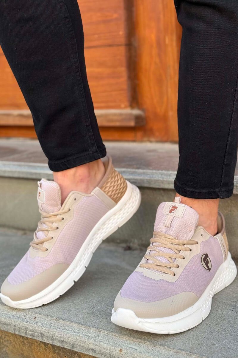 SIMPLE LACING PLATFORM MEN SNEAKERS BEIGE/BEZHE - 3