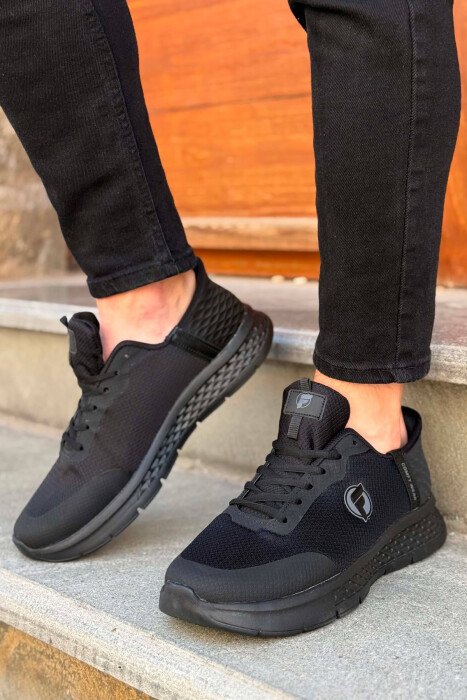 SIMPLE LACING PLATFORM MEN SNEAKERS BLACK/ E ZEZE - KLAUDIO FASHION