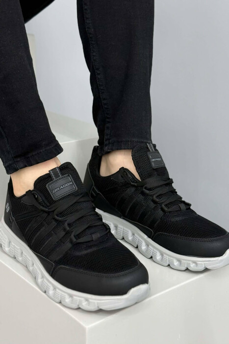 SIMPLE LACING PLATFORM MEN SNEAKERS BLACK-GREY/ZEGR 
