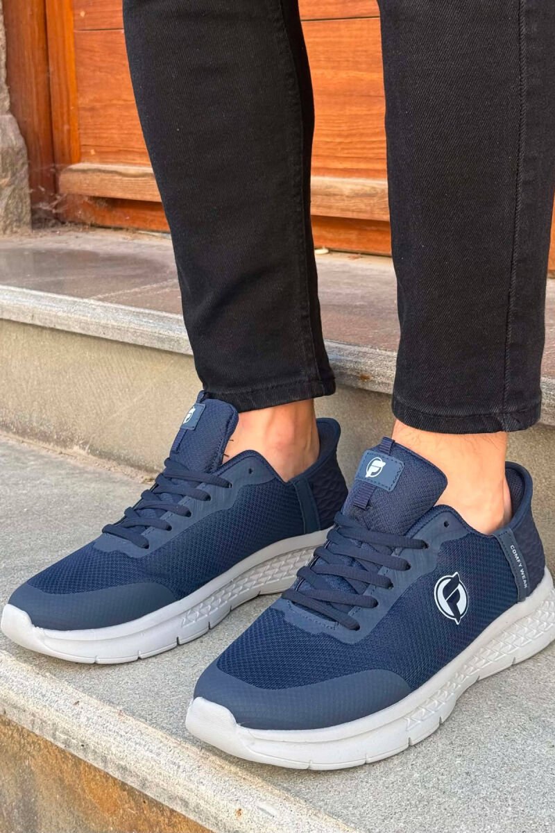 SIMPLE LACING PLATFORM MEN SNEAKERS BLUE/BLU - 1