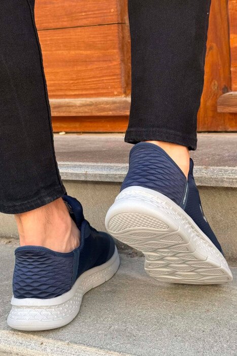 SIMPLE LACING PLATFORM MEN SNEAKERS BLUE/BLU - 4