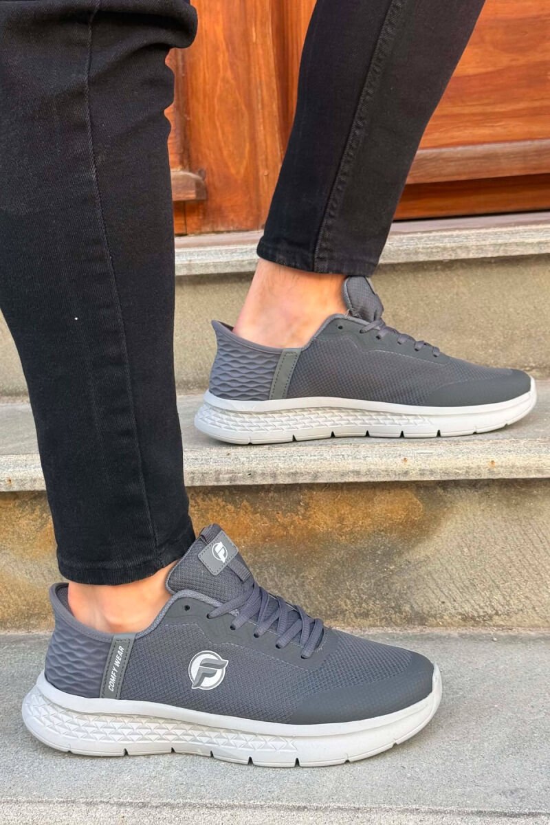 SIMPLE LACING PLATFORM MEN SNEAKERS DARK GREY/GEE - 2