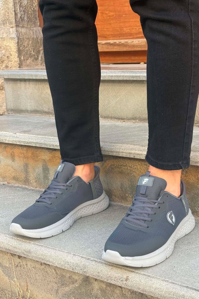 SIMPLE LACING PLATFORM MEN SNEAKERS DARK GREY/GEE - 3