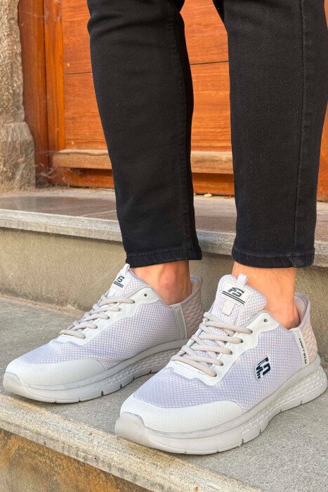 SIMPLE LACING PLATFORM MEN SNEAKERS LIGHT GREY/GZ - KLAUDIO FASHION