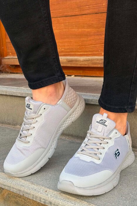 SIMPLE LACING PLATFORM MEN SNEAKERS LIGHT GREY/GZ - 3